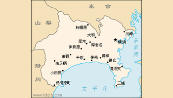 日本神奈川县地图