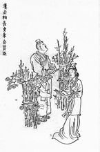 朱买臣(左上)卖柴