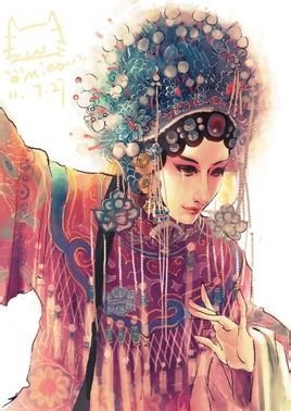 京剧花旦动漫手绘壁纸