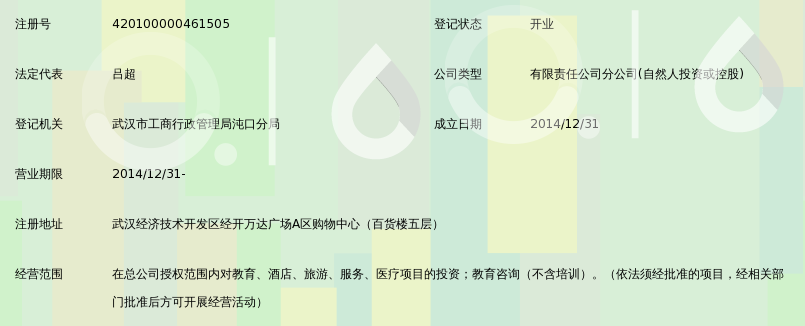 武汉安吉拉教育投资有限公司经济技术开发区分