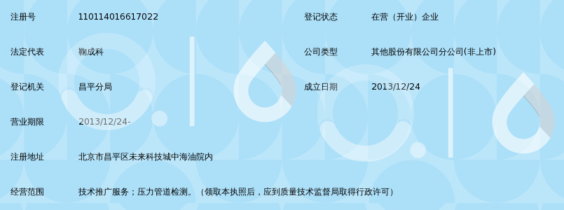中海油能源发展股份有限公司北京安全环保工程