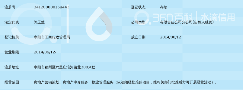 阜阳市橙子房地产营销策划有限公司颍州分公司