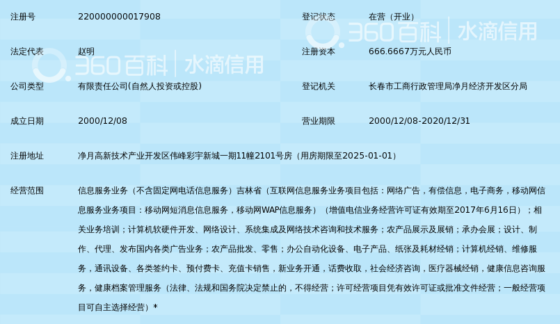 吉林省农业综合信息服务有限公司_360百科