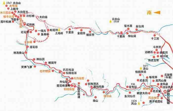 地理位置 太白山国家级自然保护区位于秦岭西部,地处宝鸡市的太白县