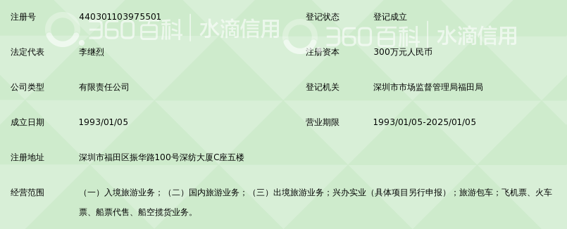 深圳市康辉旅行社有限公司_360百科