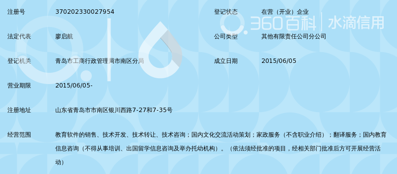 青岛市星火教育科技有限公司市南分公司_360