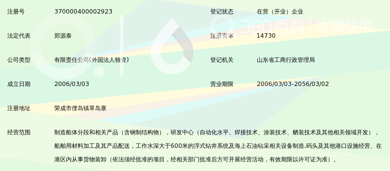 三星重工业(荣成)有限公司_360百科