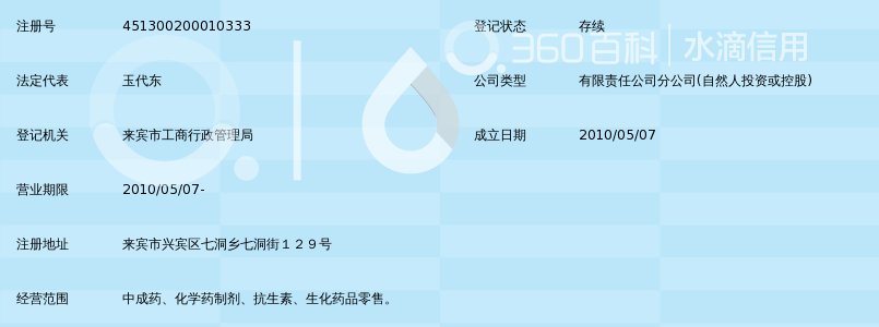 广西九山红大药房连锁有限公司来宾七洞福康店